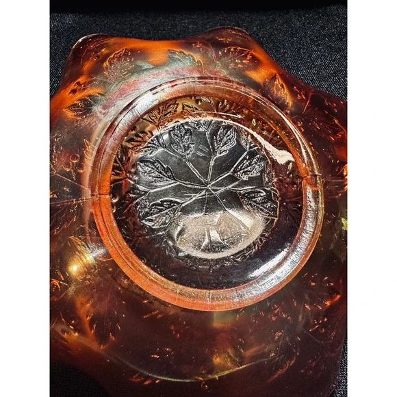 Fenton‎ Carnival Glass Bowl Marigold Ruffled Holly 8" - Picture 5 of 11